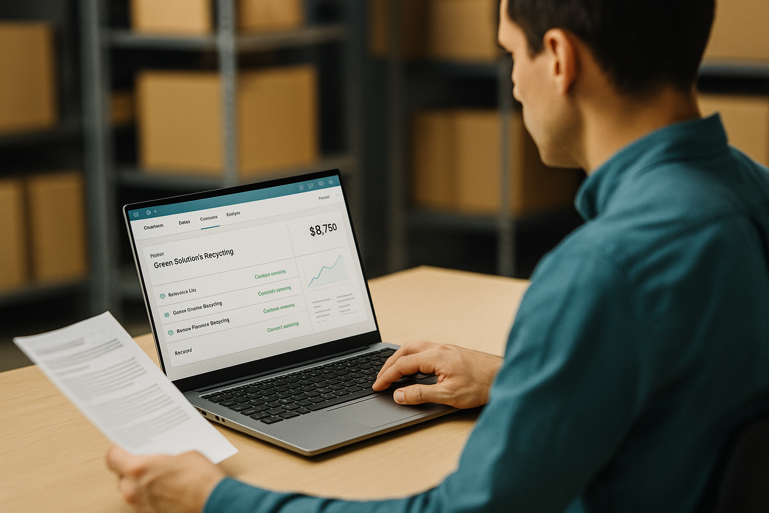 Workers collecting and sorting post-consumer packaging for recycling as part of EPR compliance