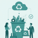 Digital waste management and recycling illustration reflecting Zecomy’s role in India’s zero waste economy.